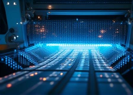 Digital interface showing fabric manufacturing simulations